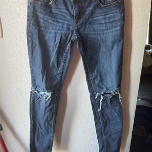 Women's Blue Distressed Jeans